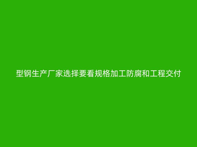 型鋼生產廠家選擇要看規格加工防腐和工程交付