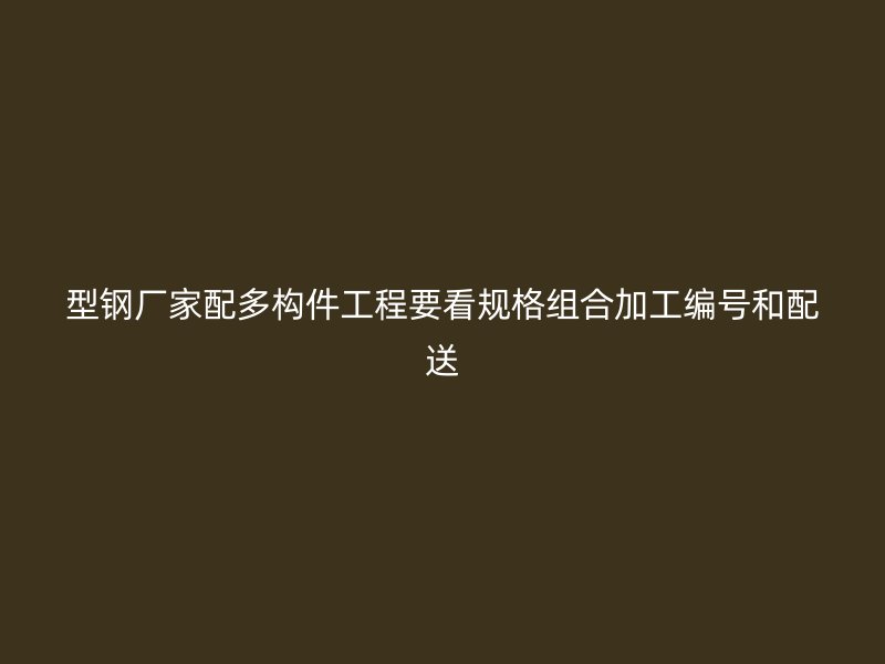 型鋼廠家配多構件工程要看規格組合加工編號和配送